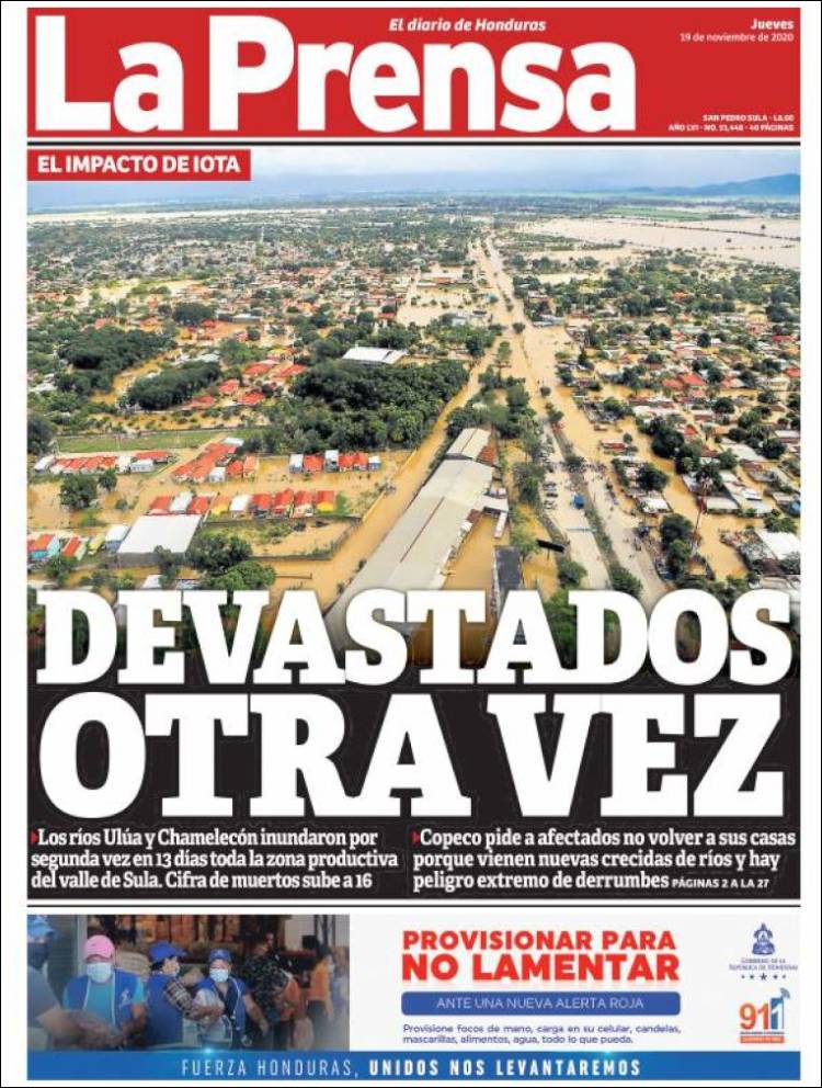 Portada de La Prensa (Honduras)