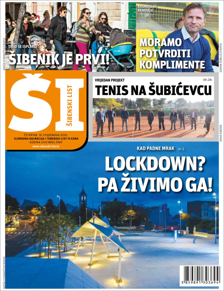 Portada de Slobodna Dalmacija (Croacia)