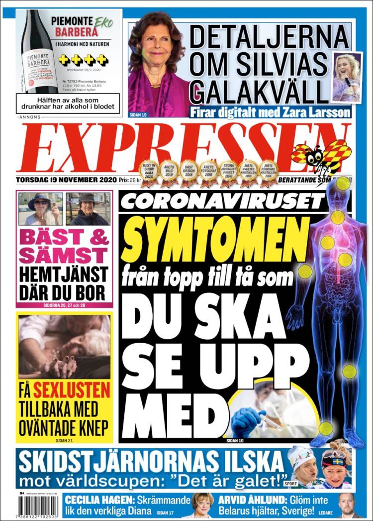 Portada de Expressen (Suecia)