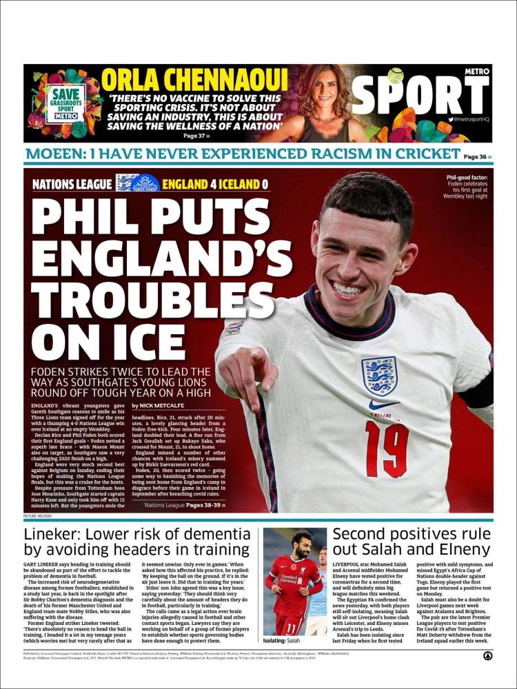 Portada de Metro Sport (Reino Unido)