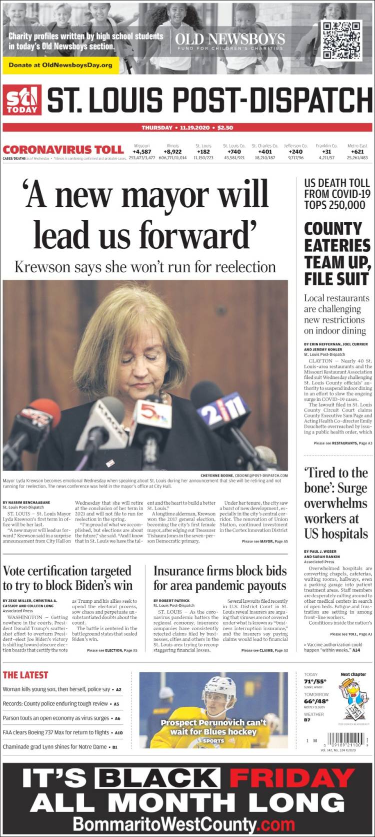 Portada de St. Louis Post-Dispatch (USA)