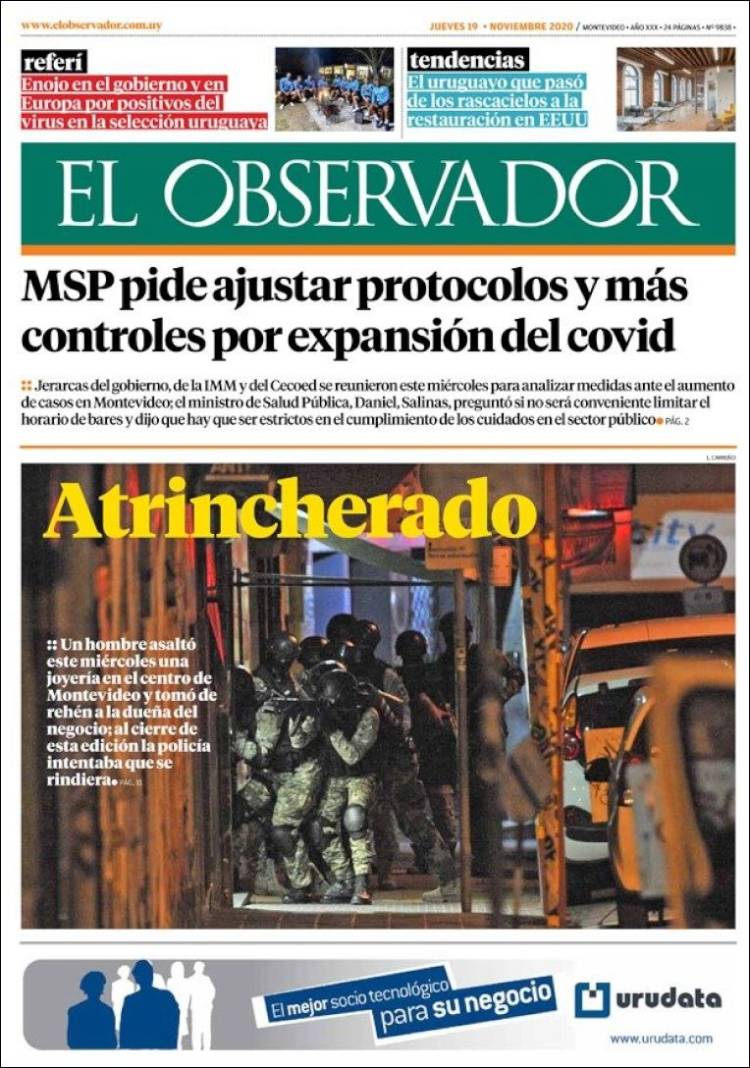 Portada de El Observador (Uruguay)