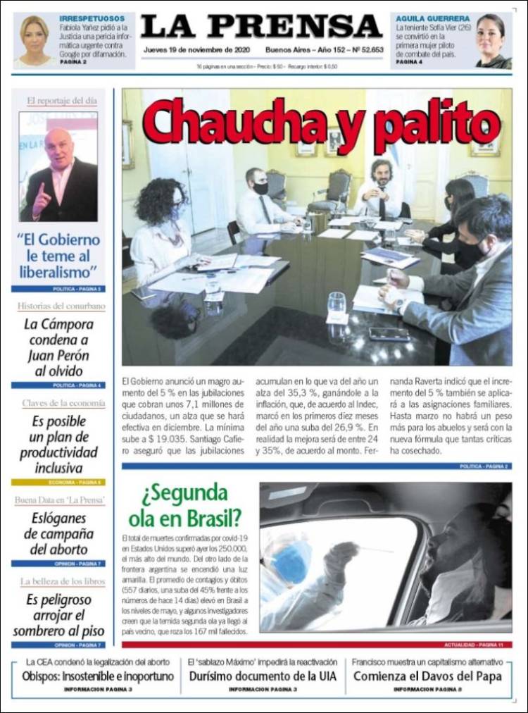 Newspaper La Prensa (Argentina). Newspapers in Argentina. Today's press ...