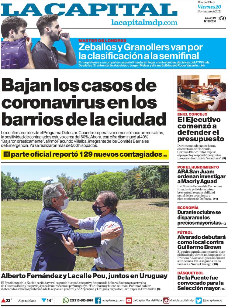 Portada de Diario La Capital - Mar del Plata (Argentina)