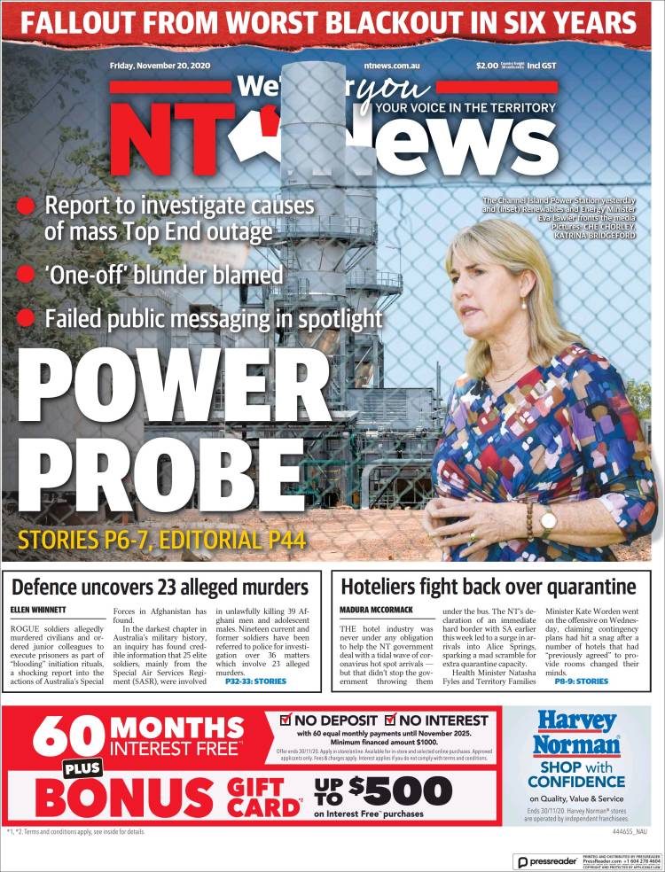 Portada de Northern Territory News (Australia)