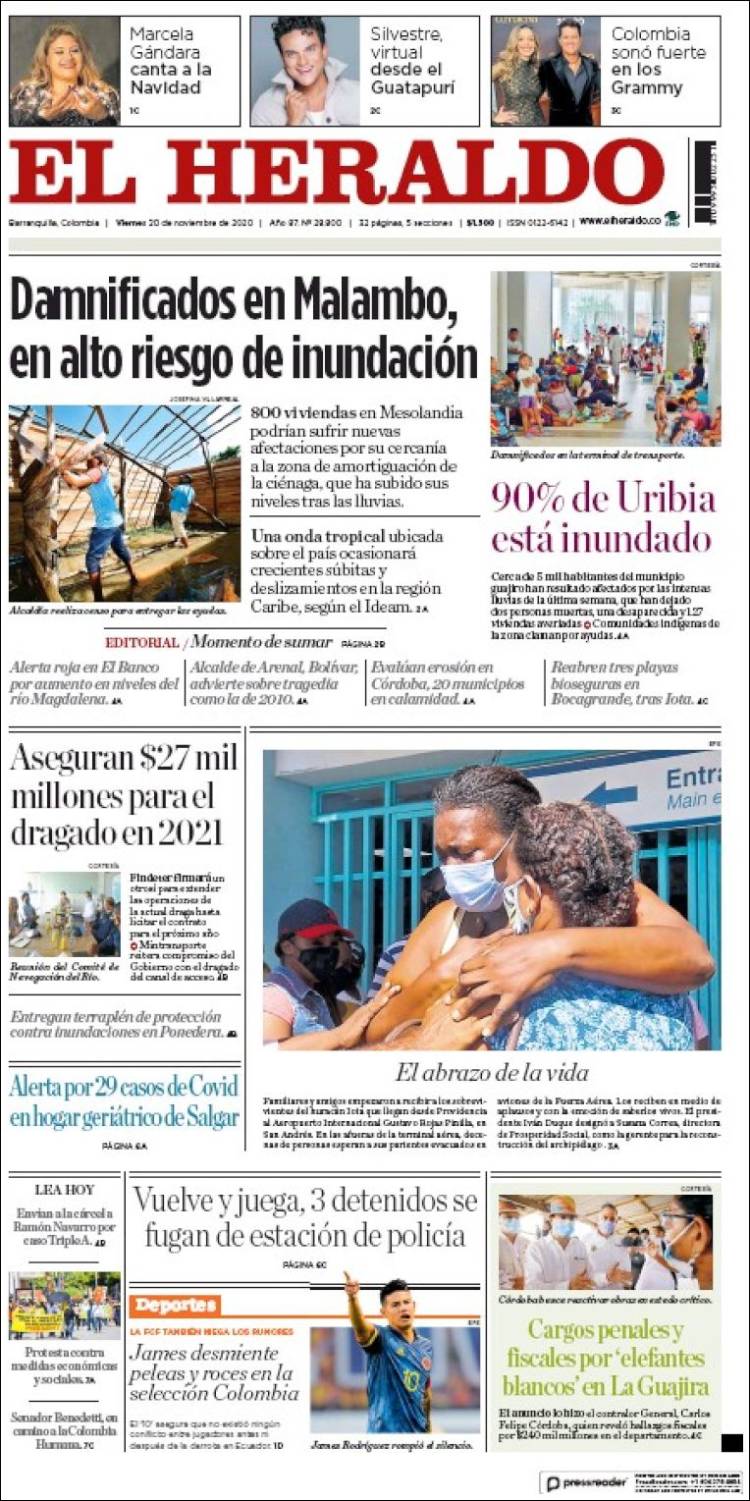 Portada de El Heraldo (Colombia)