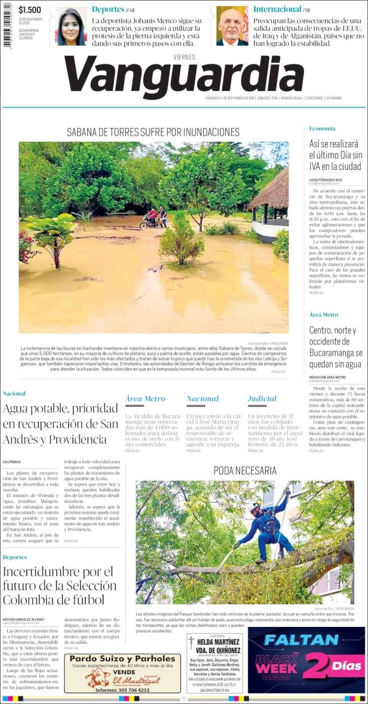 Portada de Vanguardia Liberal (Colombia)