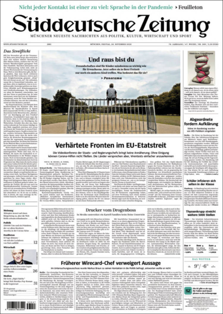 Portada de Sueddeutsche (Alemania)