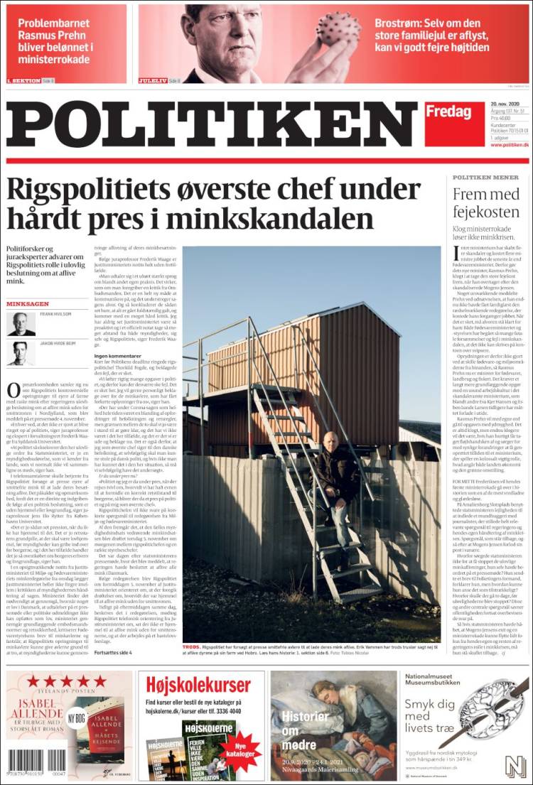 Portada de Politiken (Dinamarca)