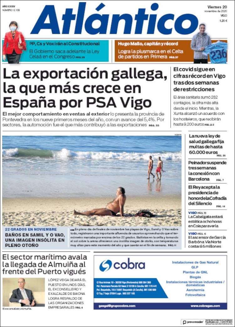 Portada de Atlántico Diario (España)