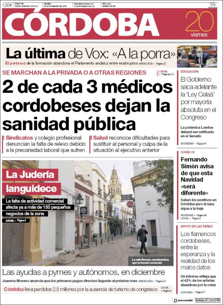 Portada de Diario de Córdoba (España)