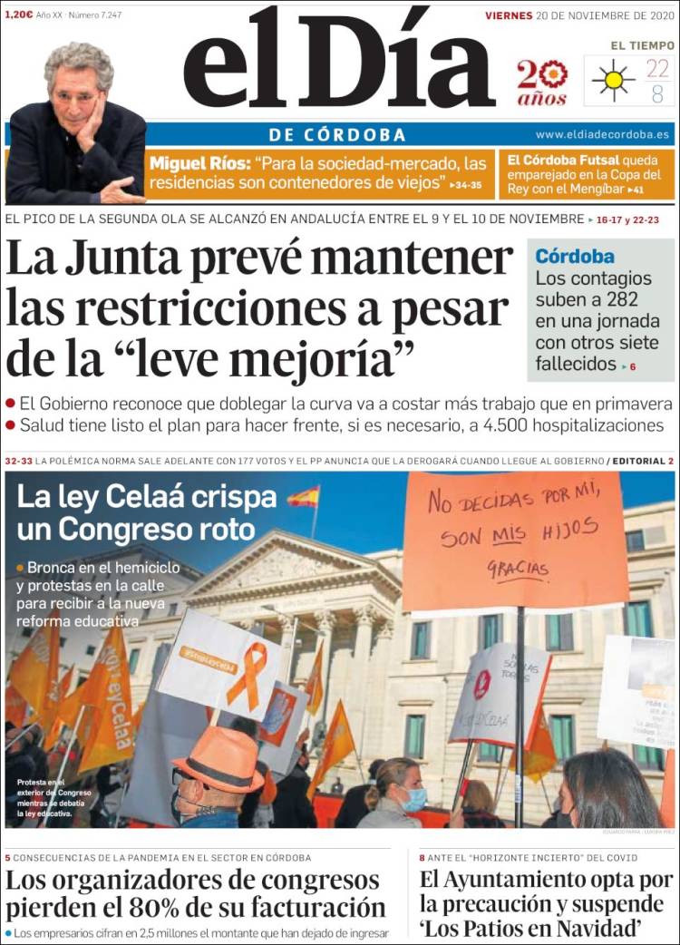 Portada de El Día de Córdoba (España)