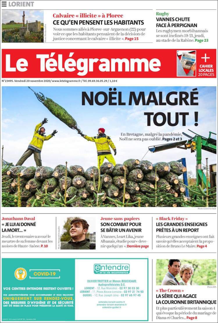 Journal Télégramme France Les Unes Des Journaux De France Toute La Presse Daujourdhui 9440