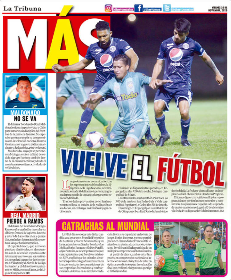 Portada de Diario Más (Honduras)