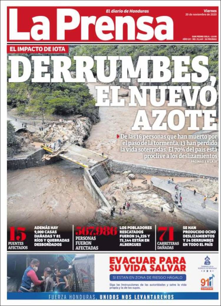 Portada de La Prensa (Honduras)