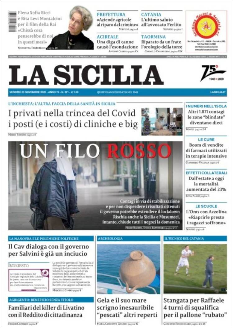 Portada de La Sicilia (Italy)