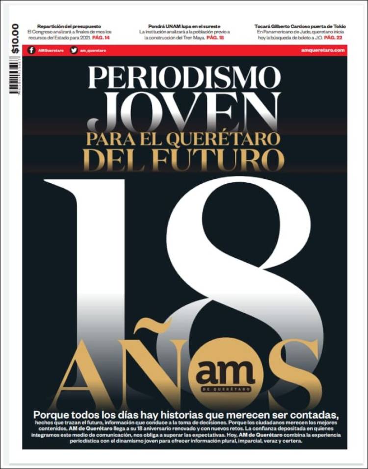 Portada de A.M. Querétaro (M&eacute;xico)