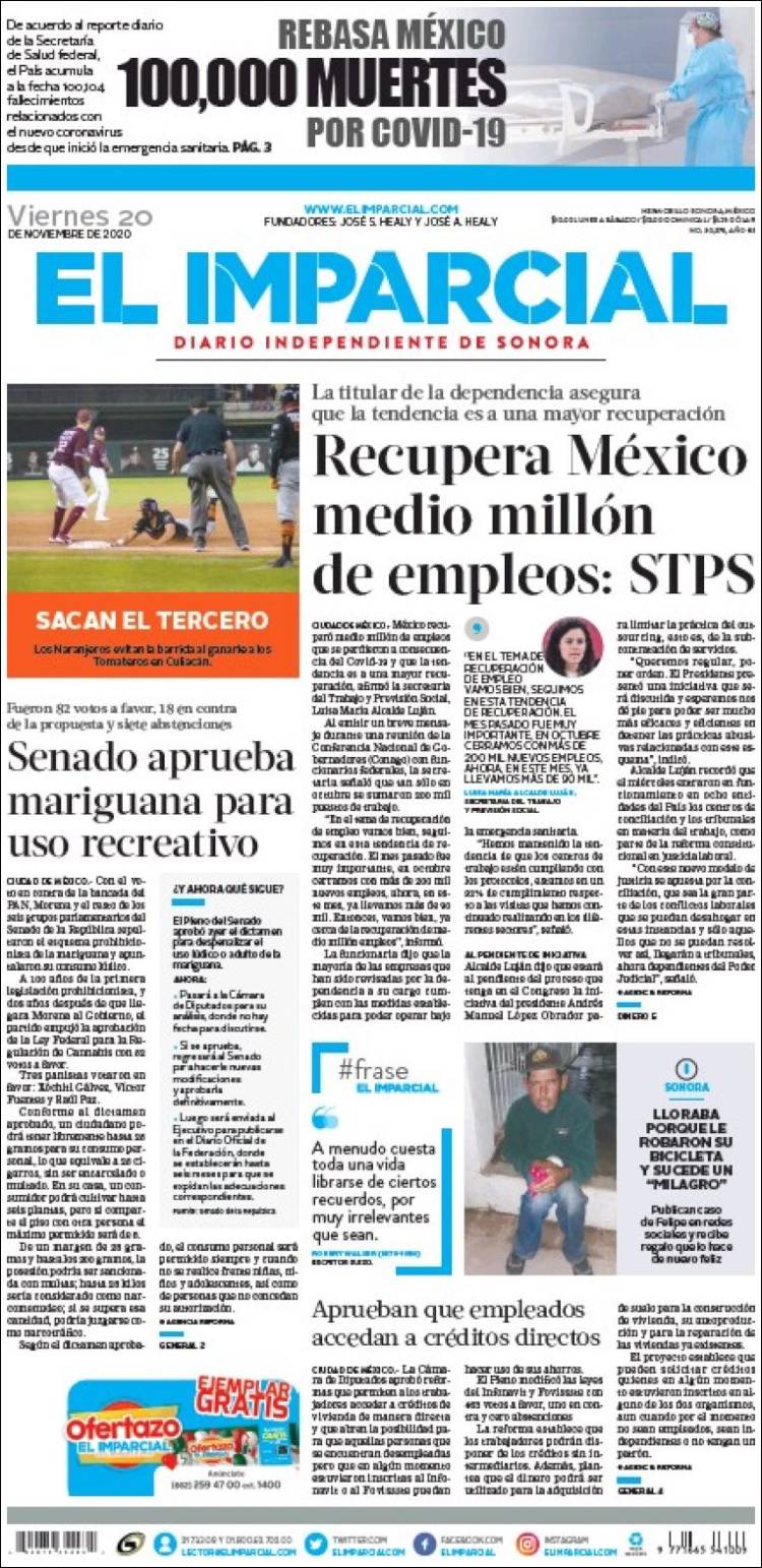 Portada de El Imparcial (México)