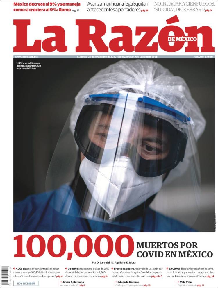 Portada de La Razón (M&eacute;xico)