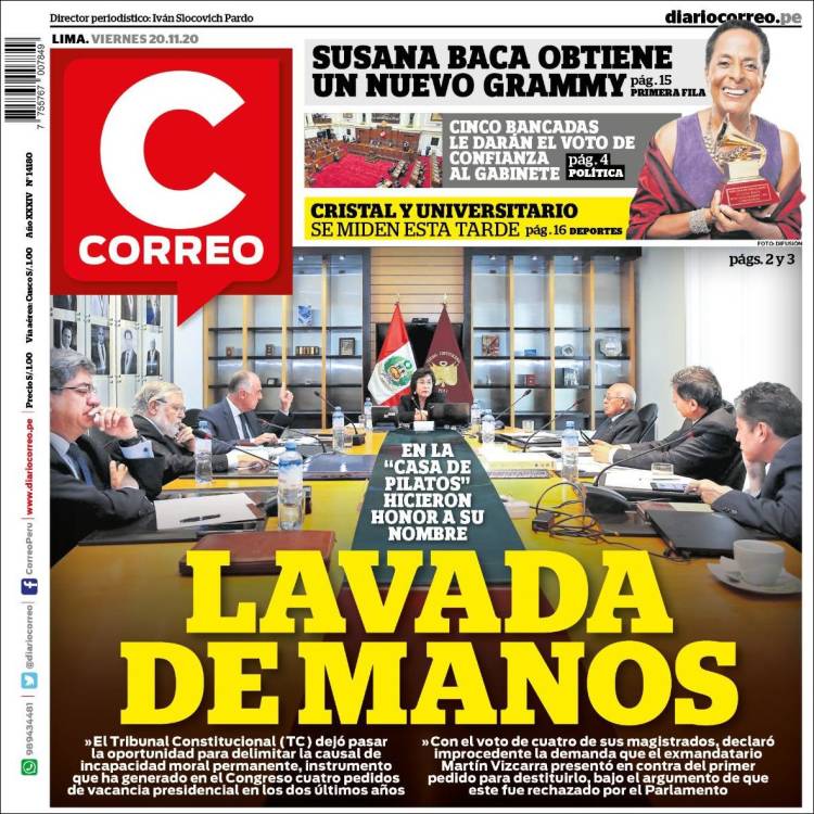 Portada de Diario Correo (Per&uacute;)