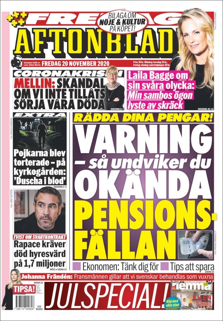 Portada de Aftonbladet (Suecia)