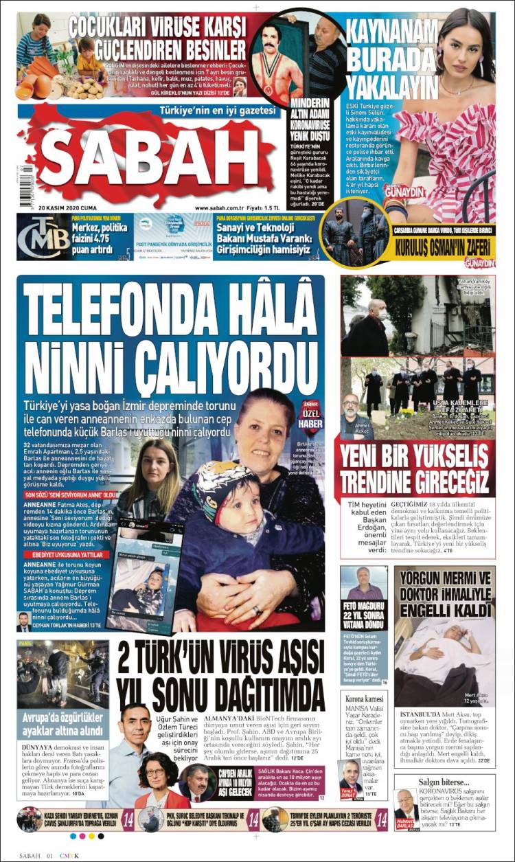Portada de Sabah (Turqu&iacute;a)
