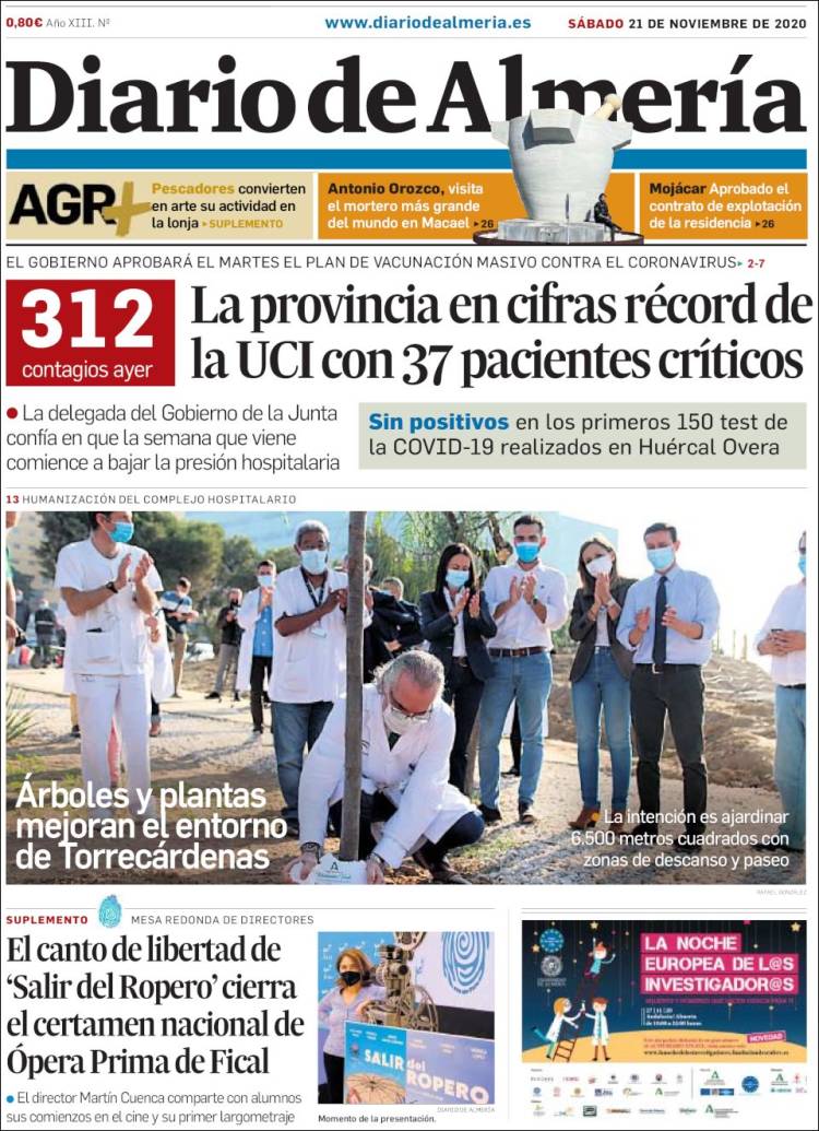 Portada de Diario de Almería (España)