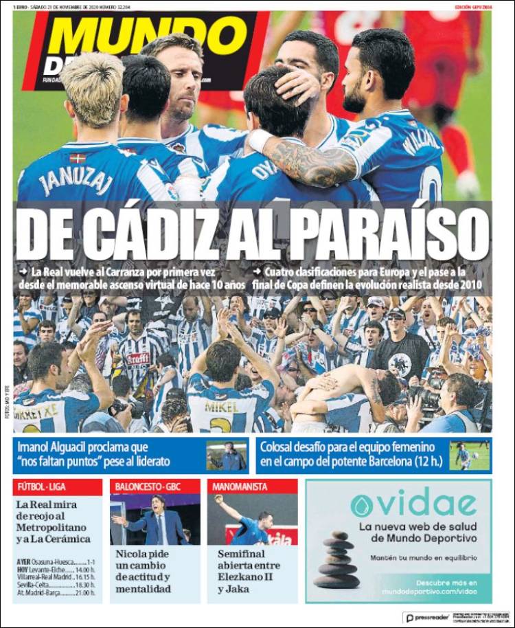 Portada de Mundo Deportivo Gipuzkoa (España)