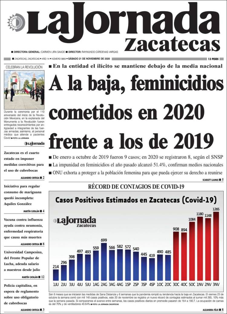 Portada de Jornada de Zacatecas (México)