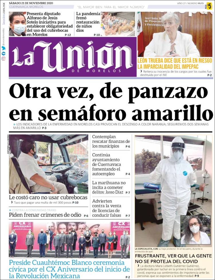 Portada de La Unión de Morelos (México)