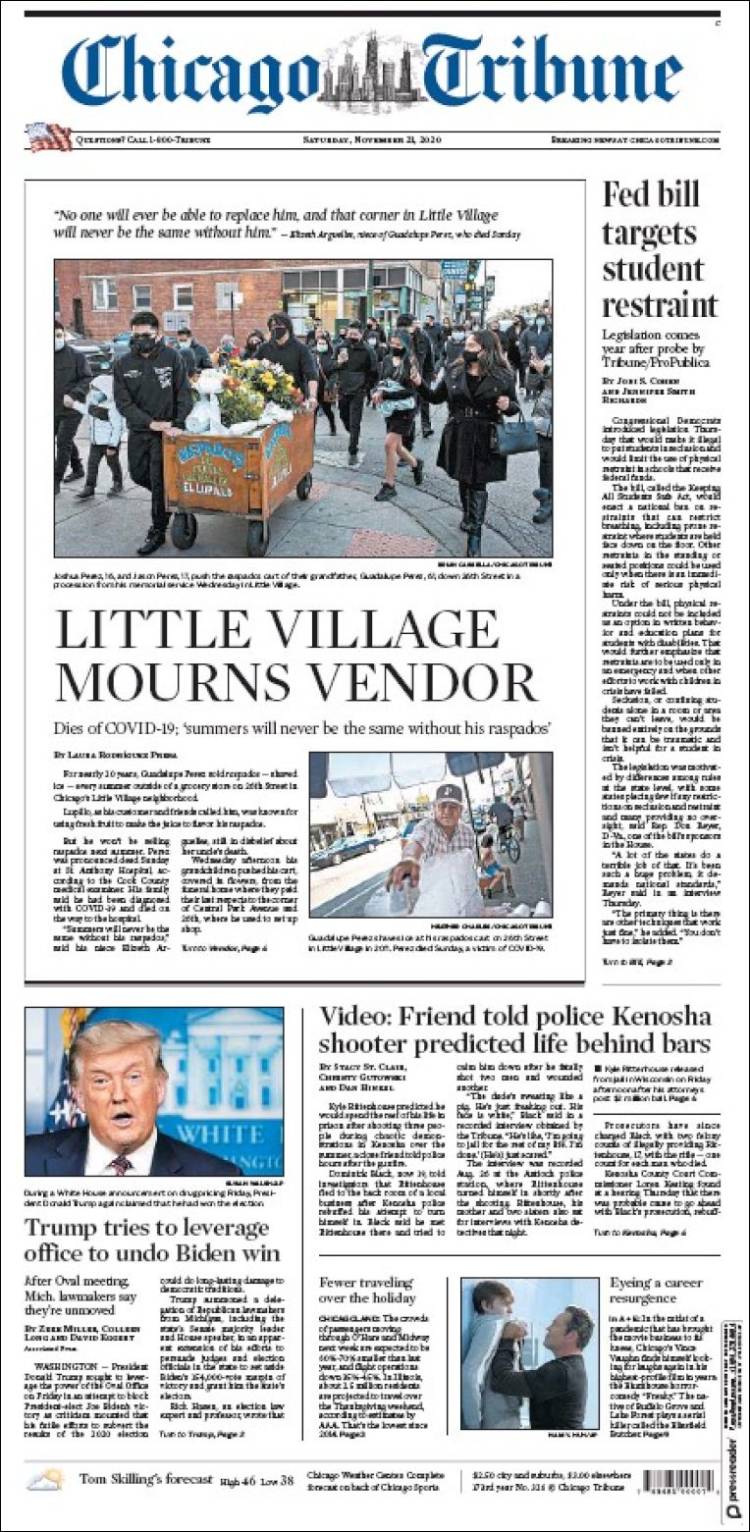 Portada de Chicago Tribune (USA)