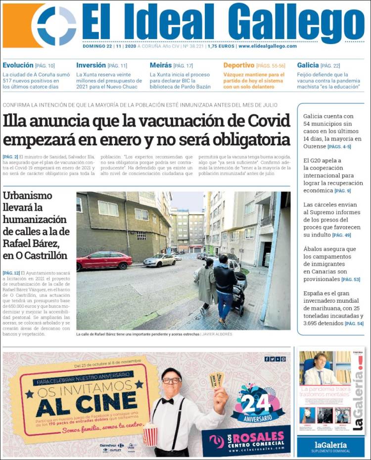 Portada de Diario de Ferrol (España)