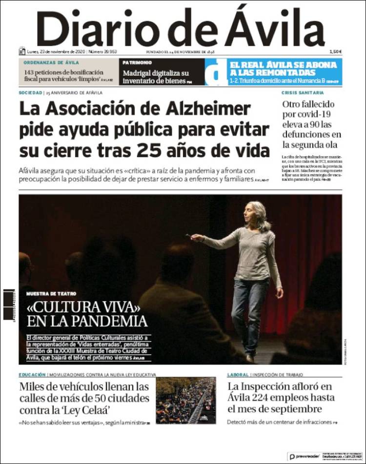 Portada de Diario de Ávila (España)