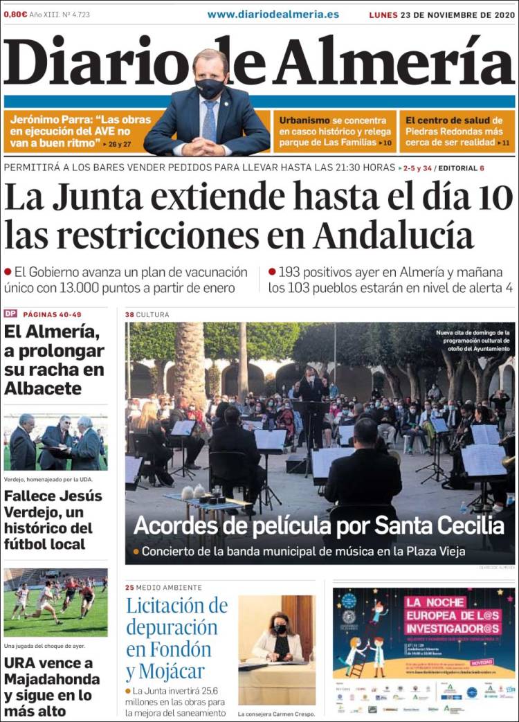 Portada de Diario de Almería (España)