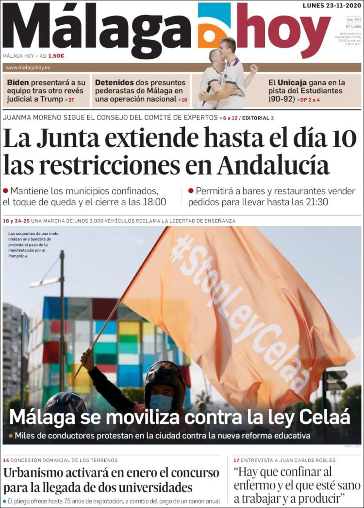 Portada de Málaga Hoy (España)