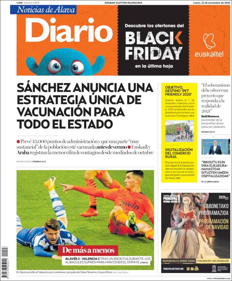 Portada de Noticias de Álava (España)