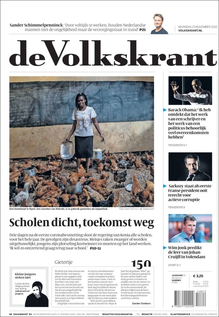 Portada de De Volkskrant (Países Bajos)