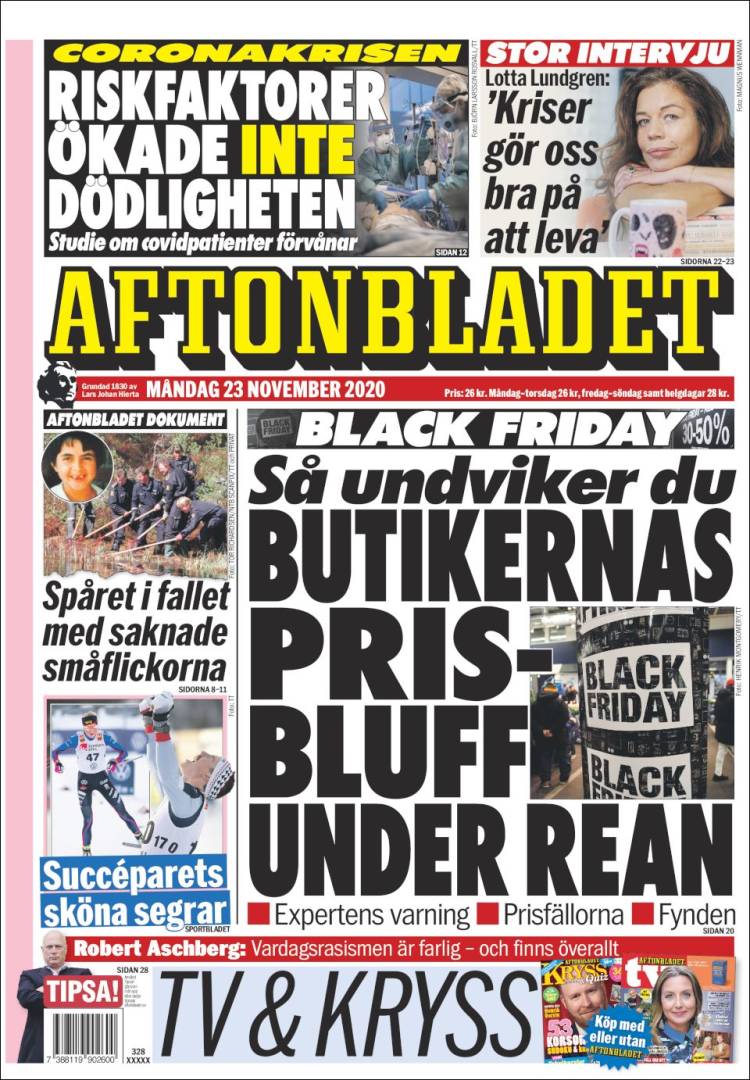 Portada de Aftonbladet (Suecia)