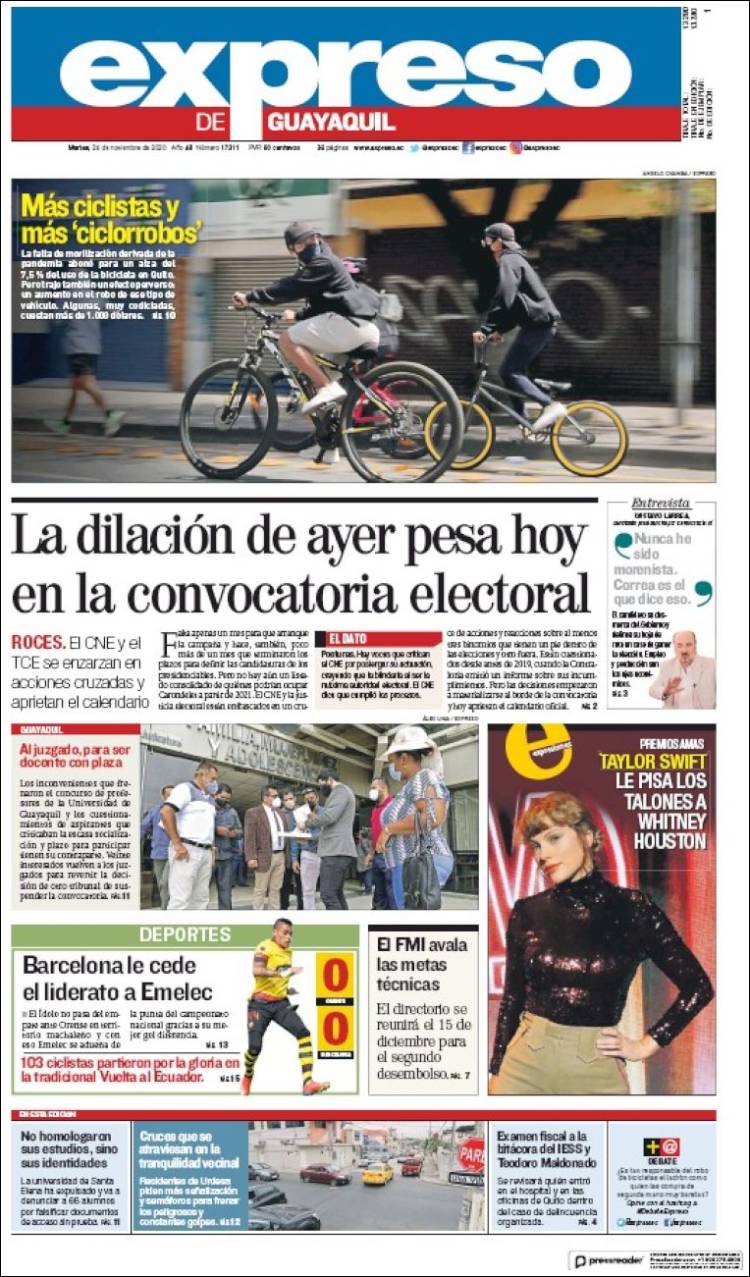Portada de Expreso (Ecuador)