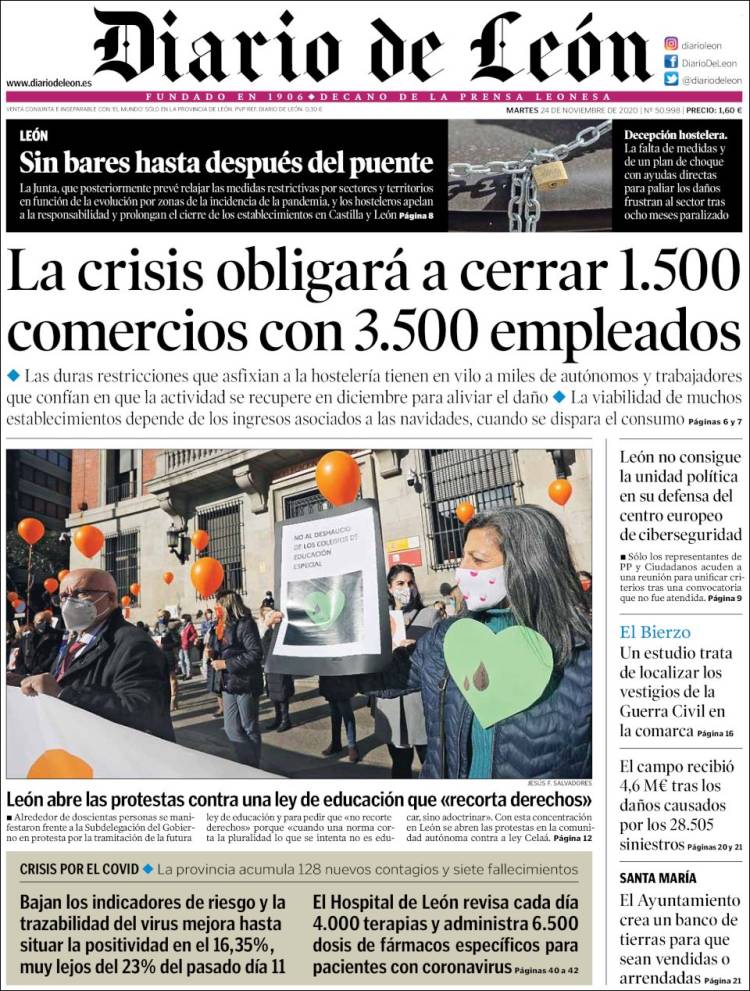 Portada de Diario de León (España)