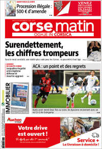 Portada de Corse-Matin (Francia)