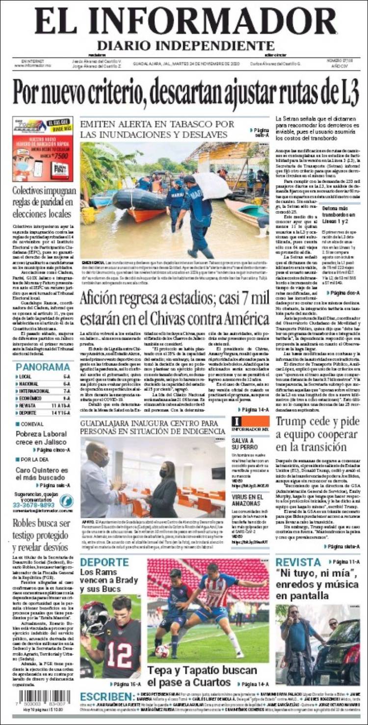 Portada de El Informador (M&eacute;xico)