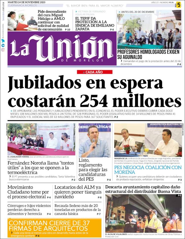 Portada de La Unión de Morelos (M&eacute;xico)