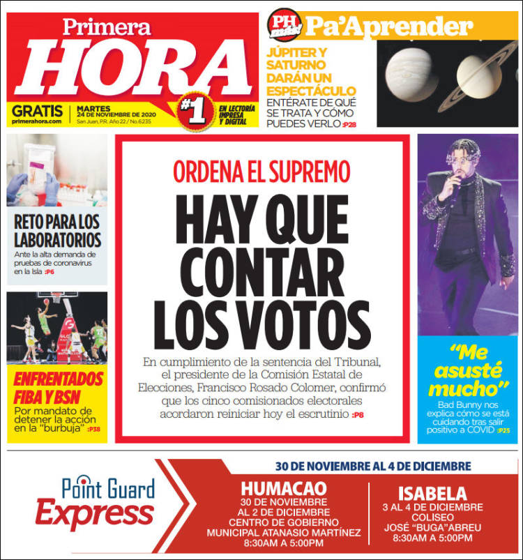 Portada de Primera Hora (Puerto Rico)