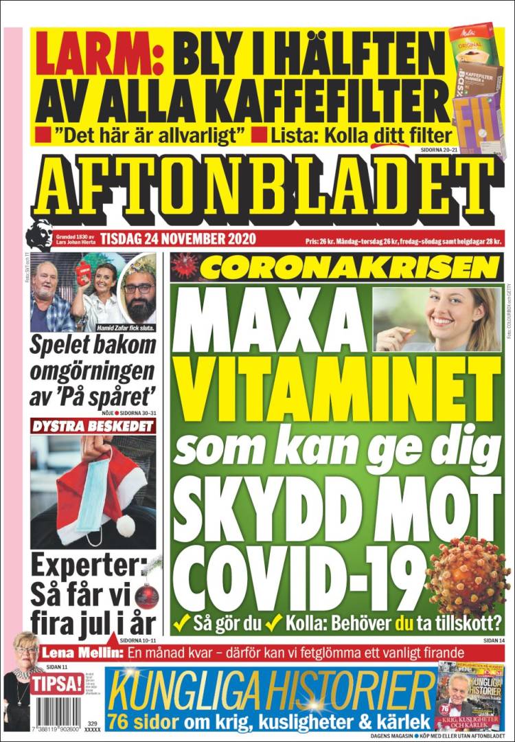 Portada de Aftonbladet (Suecia)