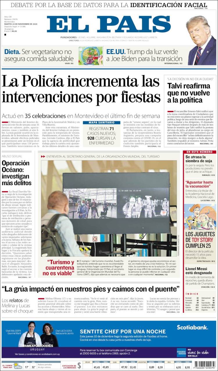Portada de El País (Uruguay)