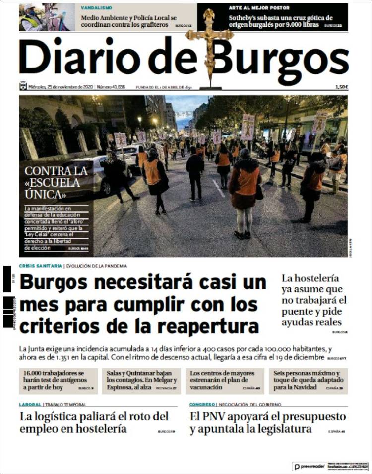 Portada de Diario de Burgos (España)