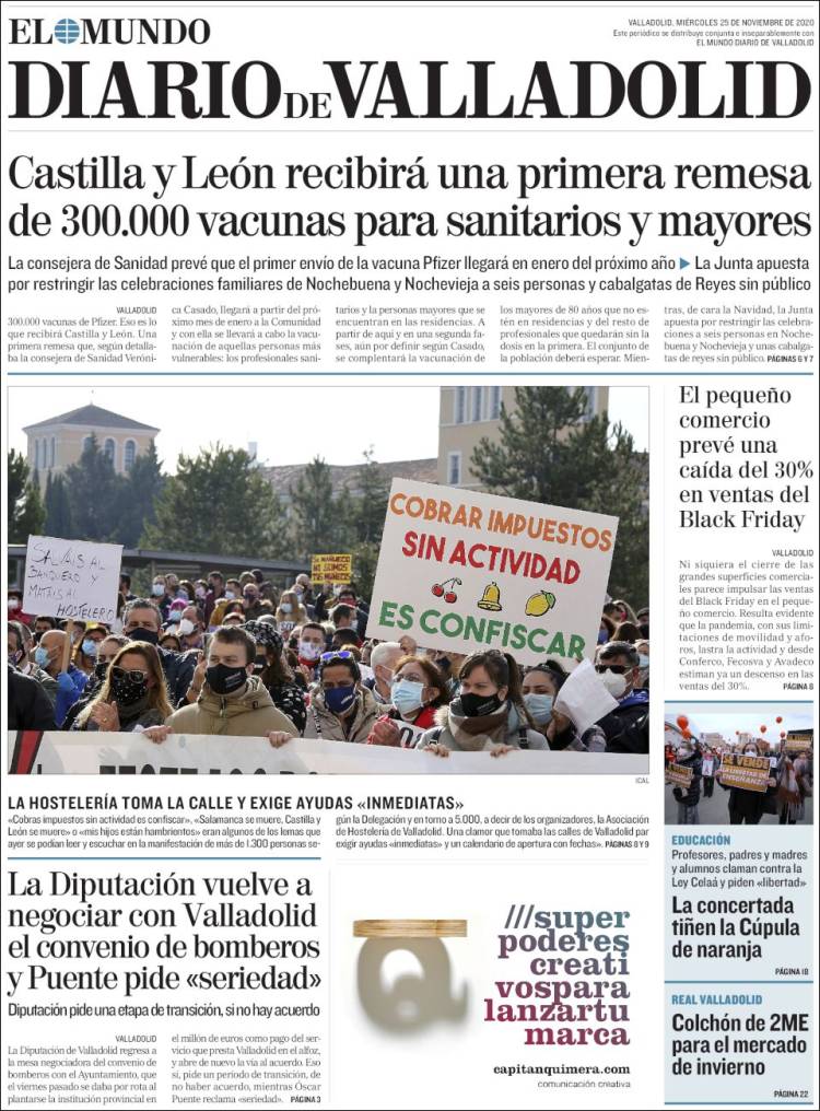 Portada de Diario de Valladolid (España)