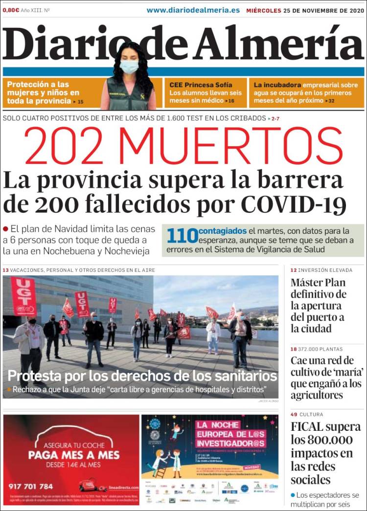 Portada de Diario de Almería (España)