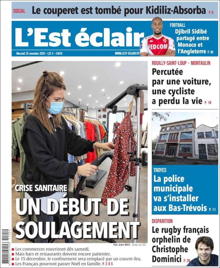 Portada de L'Est Eclair (Francia)